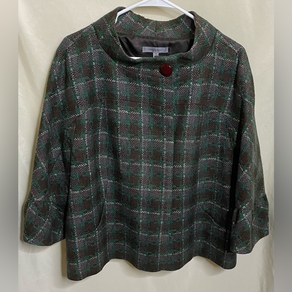 Vintage Classiques Entier Wool Blend Houndstooth Jacket - Picture 1 of 10